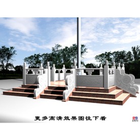 汉白玉旗杆底座效果图