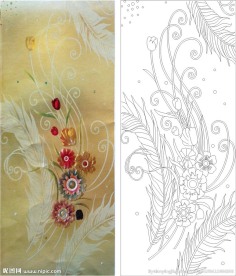 丽影 羽毛 线条图