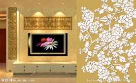 中式雕花 墙贴