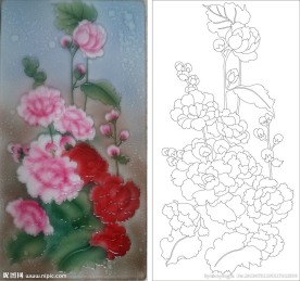 小花 浮雕花 花瓶