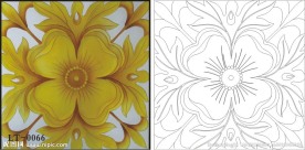 黄花 线条图 抽象图