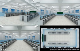 学校电脑室3D模型
