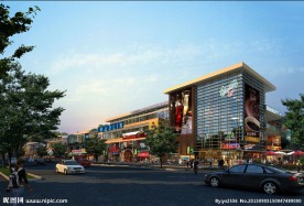 沿街商业建筑透视图