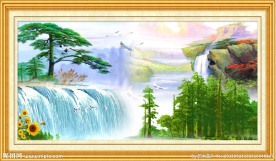 迎客松油画装饰