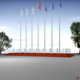 大理石旗杆底座效果