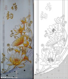 荷韵 荷花 线条