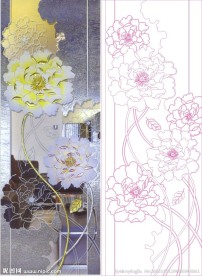 牡丹花 抽象花 线