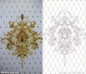 欧式花 线条图 抽象