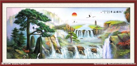 迎客松油画装饰