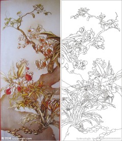 水仙花 玉兰花 石头