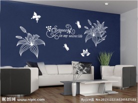 百合花沙发背景墙