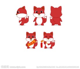 狐狸卡通造型矢量图