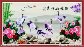 仙鹤 吉祥如意图