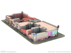 3D商业区建模