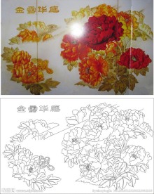 金露华庭 牡丹花 金