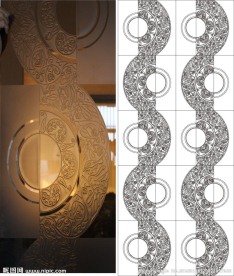 欧式花 线条图 圆