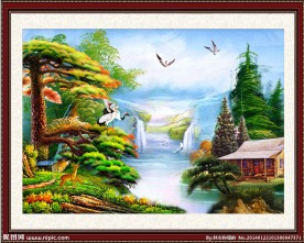 迎客松油画装饰