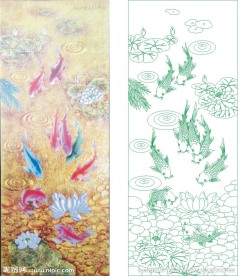 荷花鱼 九鱼图 金堂