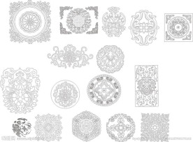 花纹圆形花纹 矢量图