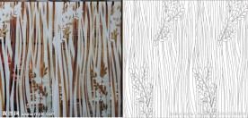 小花 线条图 欧式花