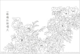 一路嫣红映锦天 牡丹 （注路径未闭合）