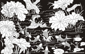 荷花鱼 鲤鱼 九鱼图