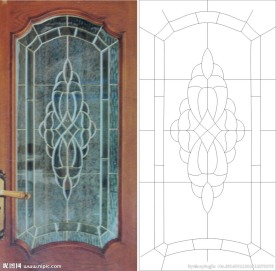 欧式花 线条图 门图