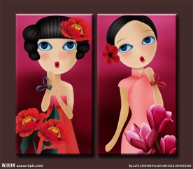 无框画 人物 美女