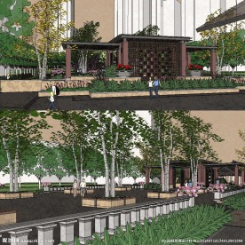 新中式居住区节点SU模