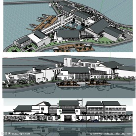 中式草图大师会所模型