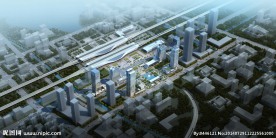 苏州高铁站全景鸟瞰