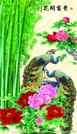 孔雀牡丹图