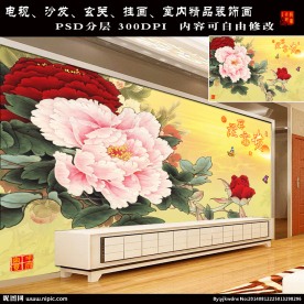 花开富贵大厅装饰画（