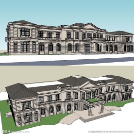 草图大师欧式会所SU模