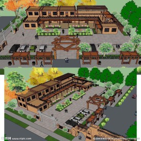 新疆会馆草图大师SU模