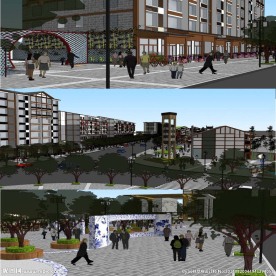 中式街道草图大师SU建