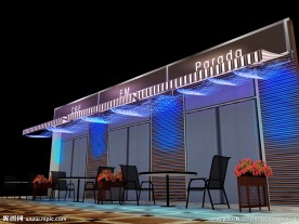 夜景遮阳棚 雨搭