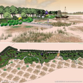 草图大师湿地景观模型