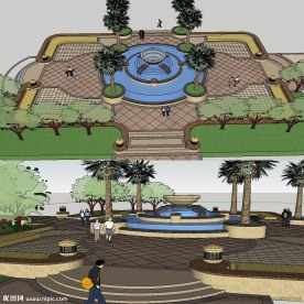 草图大师休闲广场景观