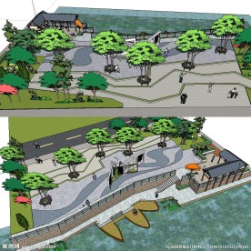 sketchup休闲广场模型