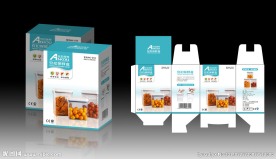 保鲜盒包装设计展开图