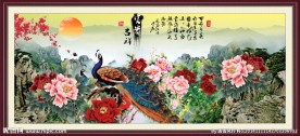 孔雀牡丹图