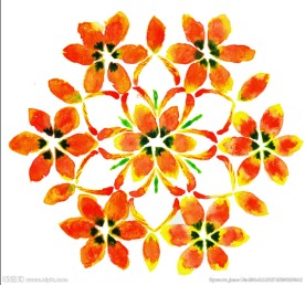 手绘水彩古典花卉