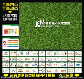 绿色总结PPT模板