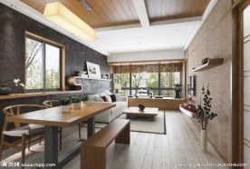 中式简欧客厅效果图