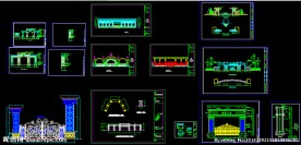 欧式铁皮亭平面立面剖面顶面图