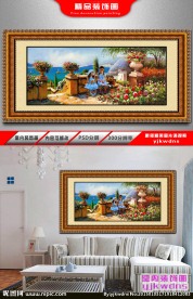 海边风景油画 挂画 欧式风格