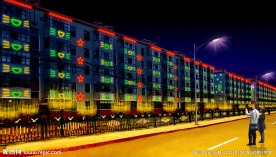 楼体亮化 夜晚 亮化 泛光灯