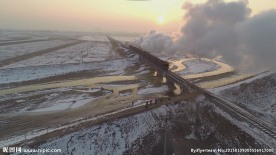 航拍北方蒸汽机车老式火车