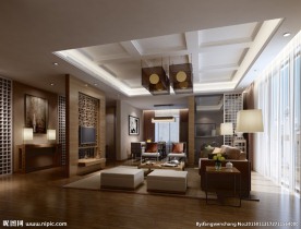 简中客厅效果图